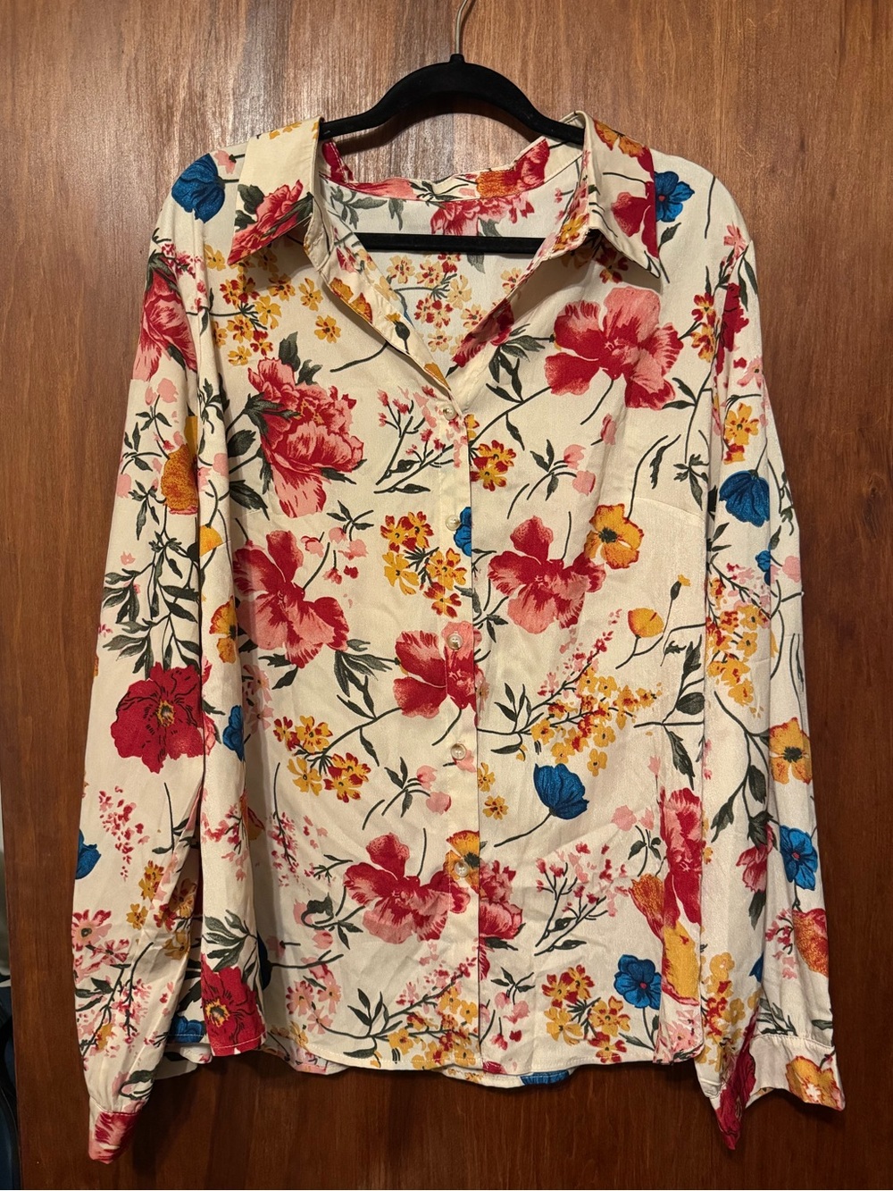 Women’s Plus Size Floral Button-Up Autumn Cottagecore Shirt 4X